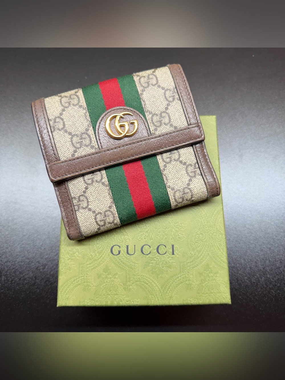 Gucci Ophidia GG Supreme French Flap Wallet